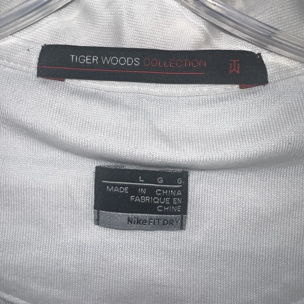 VTG Nike Tiger Woods Collection Shirt Men's Sz L Striped Golf Polo Single Stitch